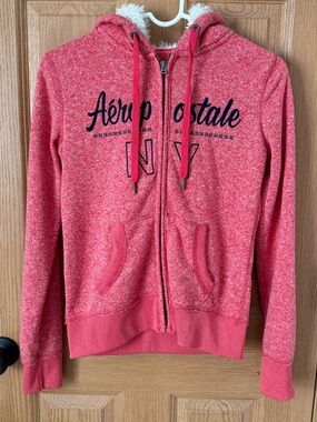 Aeropostale Red Hooded Zip Sweatshirt